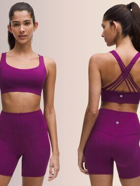 Lululemon FlexyFlex Strappy Yoga Bra size Small / Medium Chilled Grape